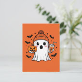 Cartes Pour Fêtes Annuelles Halloween Fantôme Mignon (Debout devant)