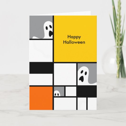 Cartes Pour Fêtes Annuelles Halloween - Fantômes d'art moderne (Devant)