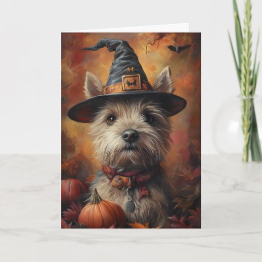 Cartes Pour Fêtes Annuelles Halloween frontière Terrier (Devant)