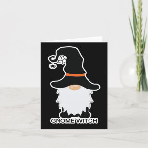 Cartes Pour Fêtes Annuelles Halloween Gnome sorcière blanc cheveux noir Casque