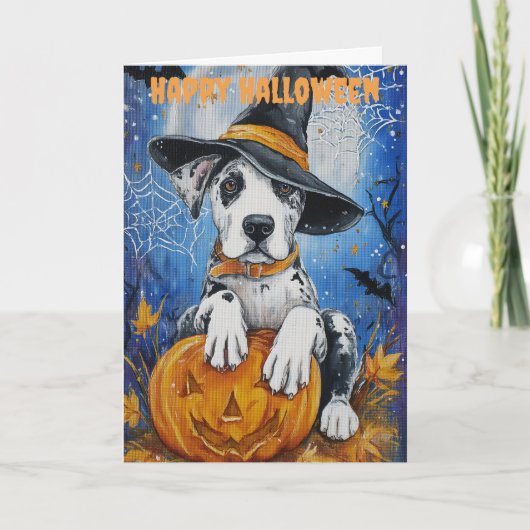 Cartes Pour Fêtes Annuelles Halloween Great Dane Dog (Devant)