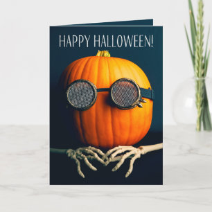 Cartes Pour Fêtes Annuelles Halloween Heureux Pour Qui Reste Citrouille Étrang