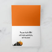 Cartes Pour Fêtes Annuelles Halloween Jack-o-lanterne et chat en grange (Intérieur)