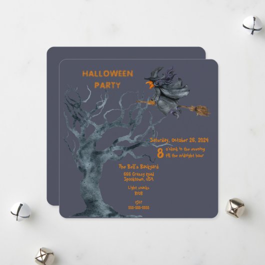 CARTES POUR FÊTES ANNUELLES HALLOWEEN JARDIN (Devant/Arrière en situation)
