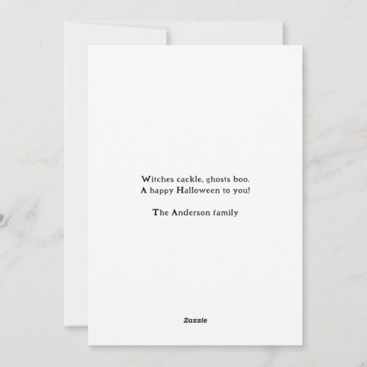 Cartes Pour Fêtes Annuelles Halloween joyeuse sorcière (Dos)