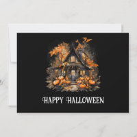 Halloween Maison hantée avec Citrouilles & Foliage
