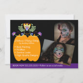 Cartes Pour Fêtes Annuelles Halloween Maquillage Artiste Réservation (Devant)