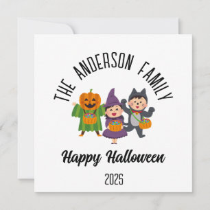 Cartes Pour Fêtes Annuelles Halloween Mignon Friandise ou Farce Nom Personnali