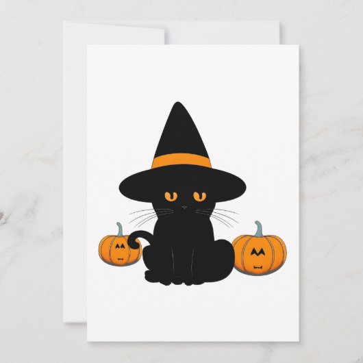 Cartes Pour Fêtes Annuelles Halloween mignonette Cartoon amis, Chat bébé noir (Devant)