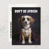 Cartes Pour Fêtes Annuelles Halloween mignonne Vampire Chien chiot drôle (Devant / Derrière)