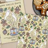 Cartes Pour Fêtes Annuelles Halloween Noël Mignon Cosy Étrange