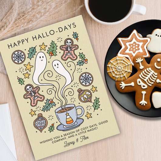 Cartes Pour Fêtes Annuelles Halloween Noël Mignon Cosy Étrange