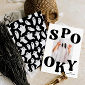 Cartes Pour Fêtes Annuelles Halloween noir et blanc Éffrayant rétro