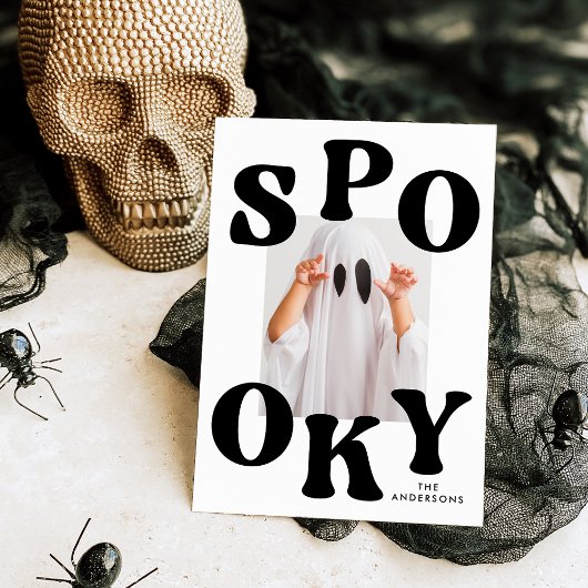 Cartes Pour Fêtes Annuelles Halloween noir et blanc Éffrayant rétro