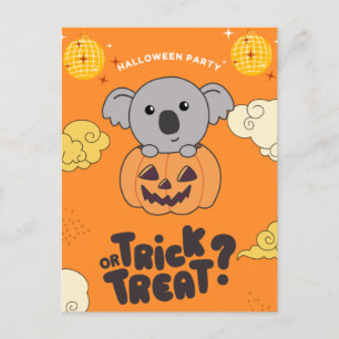 Cartes Pour Fêtes Annuelles Halloween Party Trick Or Treat Koala Citrouille Ho