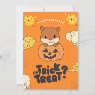 Cartes Pour Fêtes Annuelles Halloween Party Trump Ou Treat Squirrel Pumkin Hol