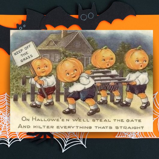 Cartes Pour Fêtes Annuelles Halloween personnalisé pour enfants à tête de citr