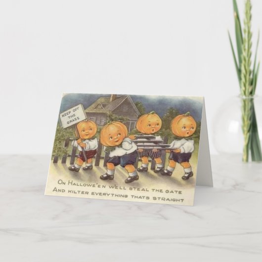 Cartes Pour Fêtes Annuelles Halloween personnalisé pour enfants à tête de citr (Devant)