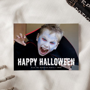 Cartes Pour Fêtes Annuelles Halloween photo joyeuse des gouttes de sang