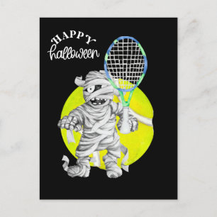 Cartes Pour Fêtes Annuelles Halloween pour Joueur de Tennis avec raquette et b