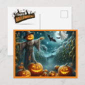 Cartes Pour Fêtes Annuelles Halloween Scarecrow (Devant / Derrière)