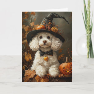 Cartes Pour Fêtes Annuelles Halloween sorcière de caniche