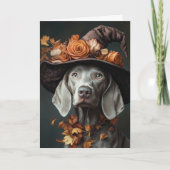 Cartes Pour Fêtes Annuelles Halloween sorcière Weimaraner (Devant)