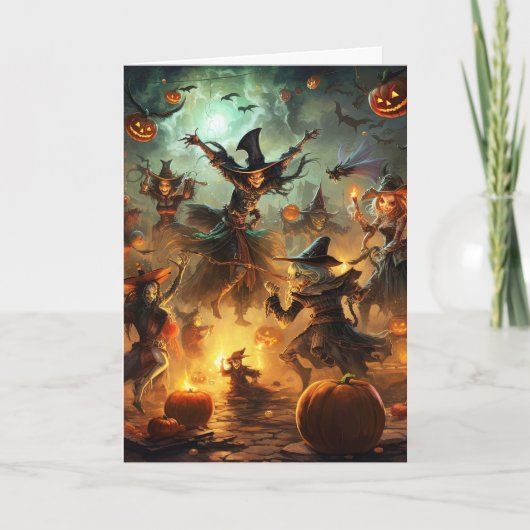 Cartes Pour Fêtes Annuelles Halloween sorcières éffrayantes (Devant)