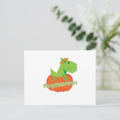 Cartes Pour Fêtes Annuelles Halloween Thanksgiving Pumpkasaurus Dinosaur (Debout devant)