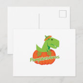 Cartes Pour Fêtes Annuelles Halloween Thanksgiving Pumpkasaurus Dinosaur (Devant / Derrière)