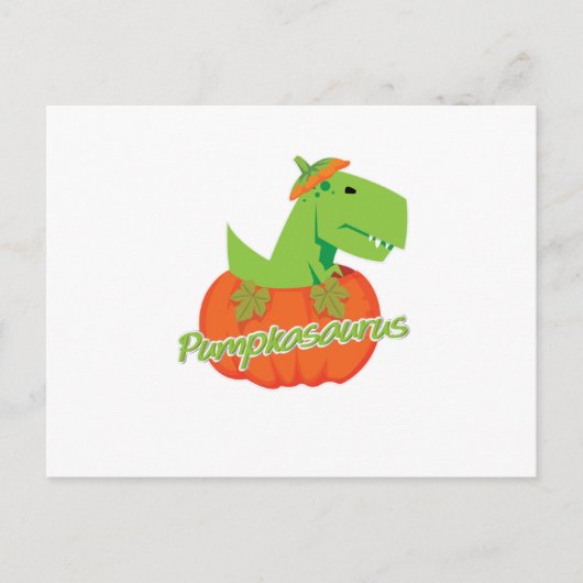 Cartes Pour Fêtes Annuelles Halloween Thanksgiving Pumpkasaurus Dinosaur (Devant)