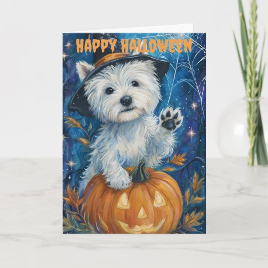 Cartes Pour Fêtes Annuelles Halloween Westie Dog (Devant)