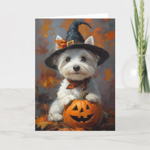 Cartes Pour Fêtes Annuelles Halloween Westie Witch