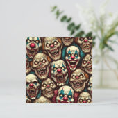 Cartes Pour Fêtes Annuelles Halloween Zombie Clown Déplaisant éffrayant (Debout devant)