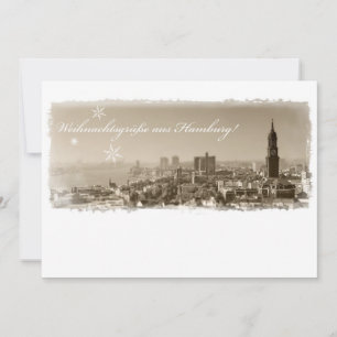 Cartes Pour Fêtes Annuelles Hamburg Michel, vœux de Noël depuis Hambourg, cart
