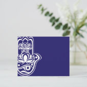 Cartes Pour Fêtes Annuelles Hamsa bleu et blanc (Debout devant)
