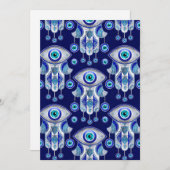 Cartes Pour Fêtes Annuelles Hamsa Hand -Evil Eye Pattern (Devant / Derrière)