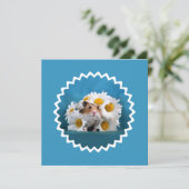 Cartes Pour Fêtes Annuelles Hamster avec bouquet de fleurs de marguerite pour  (Debout devant)