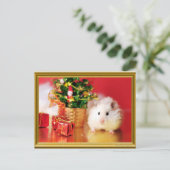 Cartes Pour Fêtes Annuelles Hamster Kokolinka avec arbre de Noël (Debout devant)