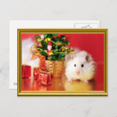 Cartes Pour Fêtes Annuelles Hamster Kokolinka avec arbre de Noël (Devant / Derrière)