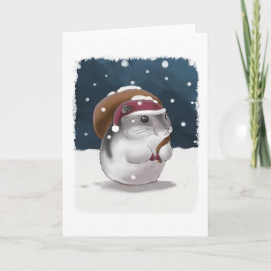Cartes Pour Fêtes Annuelles Hamster Père Noël (Devant)