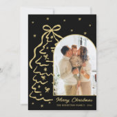 Cartes Pour Fêtes Annuelles Hand-Drawn Black Gold Christmas Tree Arch Photo (Devant)