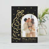 Cartes Pour Fêtes Annuelles Hand-Drawn Black Gold Christmas Tree Arch Photo (Debout devant)