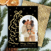 Cartes Pour Fêtes Annuelles Hand-Drawn Black Gold Christmas Tree Arch Photo
