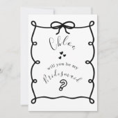 Cartes Pour Fêtes Annuelles Hand Drawn Bridesmaid Proposal Cards (Devant)