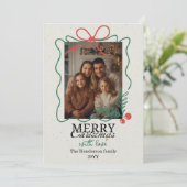 Cartes Pour Fêtes Annuelles Hand-drawn doodle frame Merry Christmas  (Debout devant)