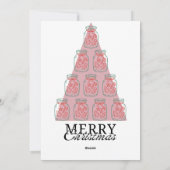 Cartes Pour Fêtes Annuelles Hand-drawn frame modern pink Merry Christmas (Dos)