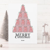 Cartes Pour Fêtes Annuelles Hand-drawn frame modern pink Merry Christmas