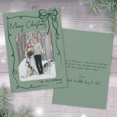 Cartes Pour Fêtes Annuelles Hand Drawn Green Whimsical Merry Christmas