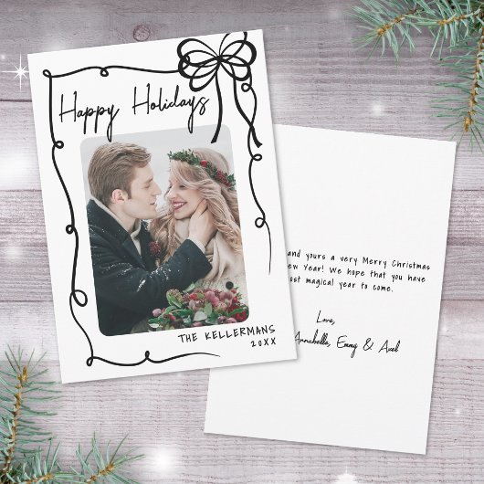 Cartes Pour Fêtes Annuelles Hand Drawn Happy